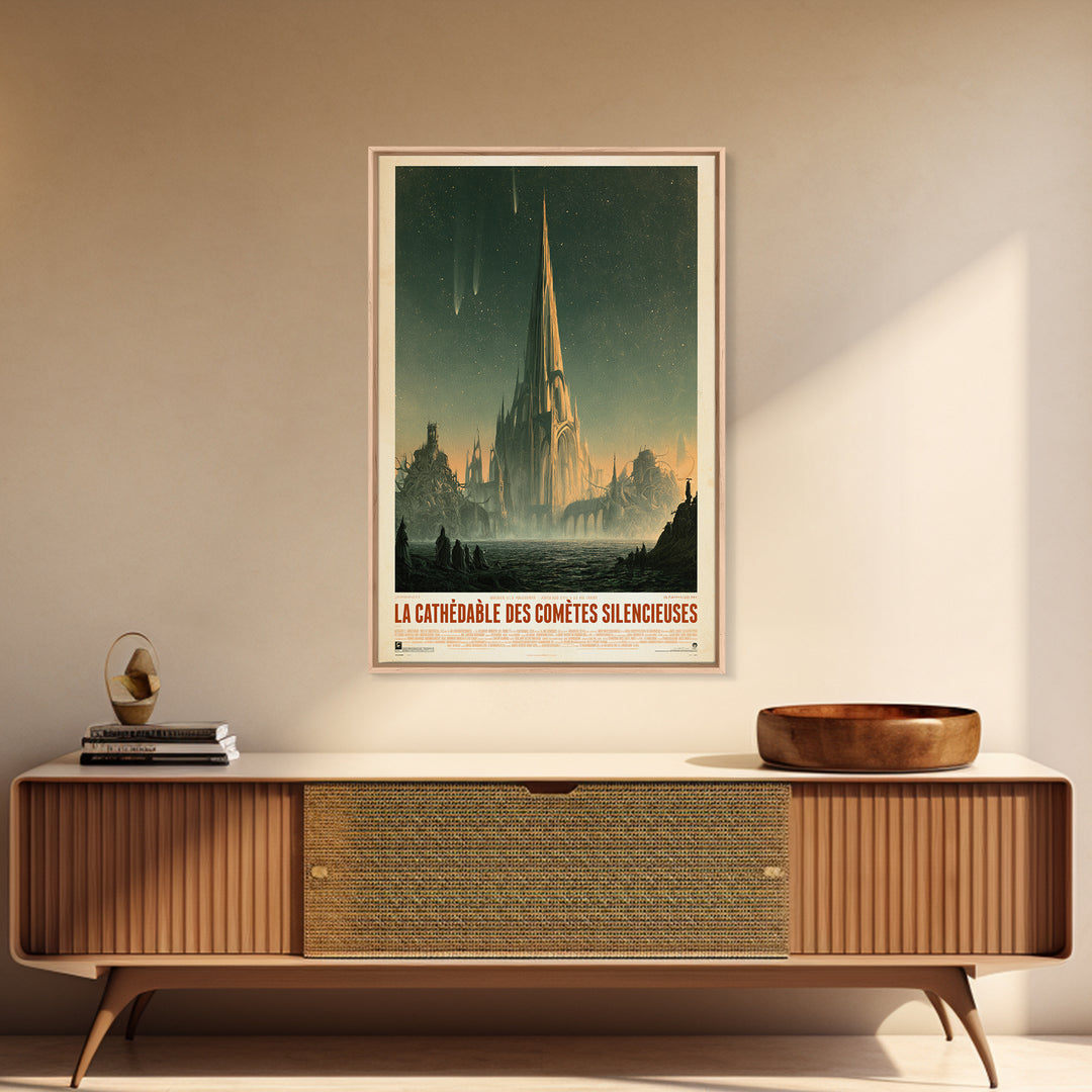 The Cathedral Of Silent Comets, French Language Horror Movie Poster, 1960s Horror Art, Cult Horror Poster, Framed Canvas Print