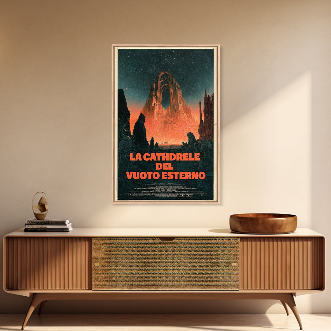 The Cathedral Of The Outer Void, Italian Language Horror Movie Poster, 1970s Horror Art, Eldritch Cinema Wall Art, Framed Canvas Print