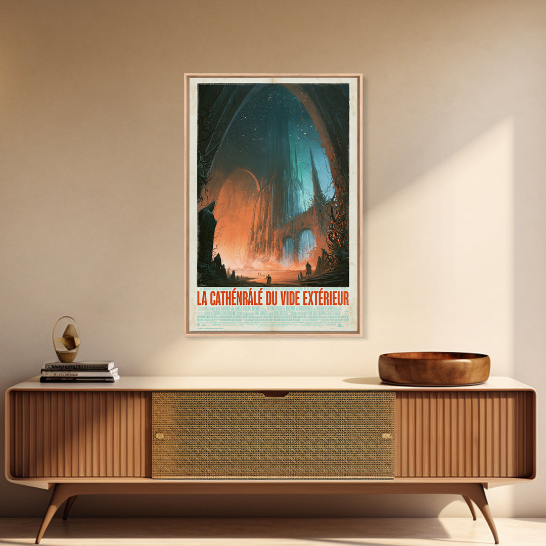 The Cathedral Of The Outer Void, French Language Horror Movie Poster, 1960s Horror Art, Lovecraftian Horror Poster, Framed Canvas Print