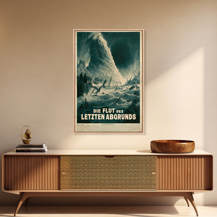 The Tide Of The Last Abyss, German Language Horror Movie Poster, 1960s Horror Art, Eldritch Cinema Wall Art, Framed Canvas Print