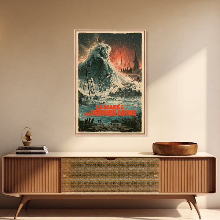 The Tide Of The Last Abyss, French Language Horror Movie Poster, 1960s Horror Art, Eldritch Cinema Wall Art, Framed Canvas Print