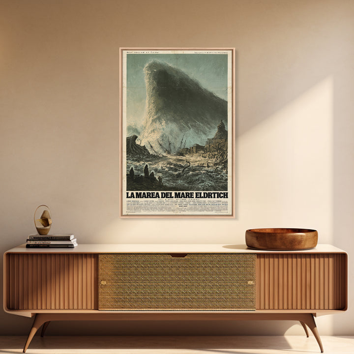 The Tide Of The Eldritch Sea, Italian Language Horror Movie Poster, 1970s Horror Art, Gothic Cinema Wall Art, Framed Canvas Print