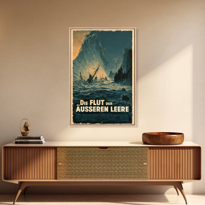 The Tide Of The Outer Void, German Language Horror Movie Poster, 1960s Horror Art, Eldritch Cinema Wall Art, Framed Canvas Print