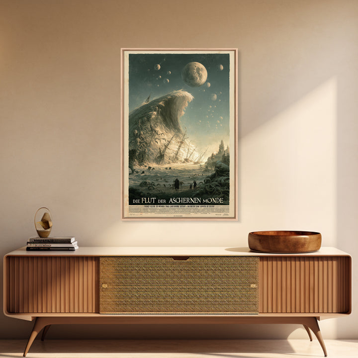 The Tide Of Ashen Moons, German Language Horror Movie Poster, 1960s Horror Art, Lovecraftian Horror Poster, Framed Canvas Print
