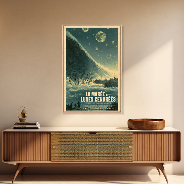 The Tide Of Ashen Moons, French Language Horror Movie Poster, 1960s Horror Art, Gothic Cinema Wall Art, Framed Canvas Print
