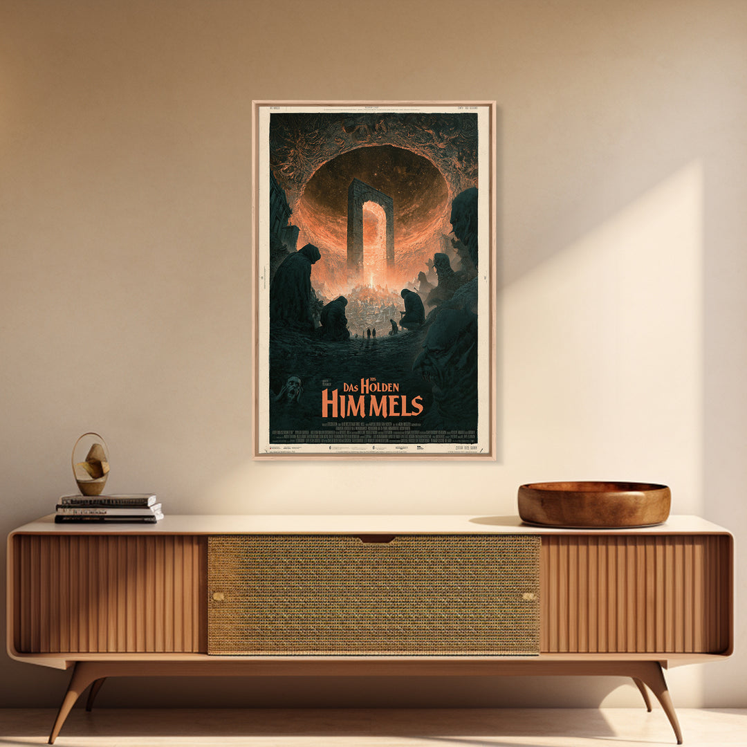 The Gate Of The Hollow Sky, German Language Horror Movie Poster, 1960s Horror Art, Gothic Cinema Wall Art, Framed Canvas Print