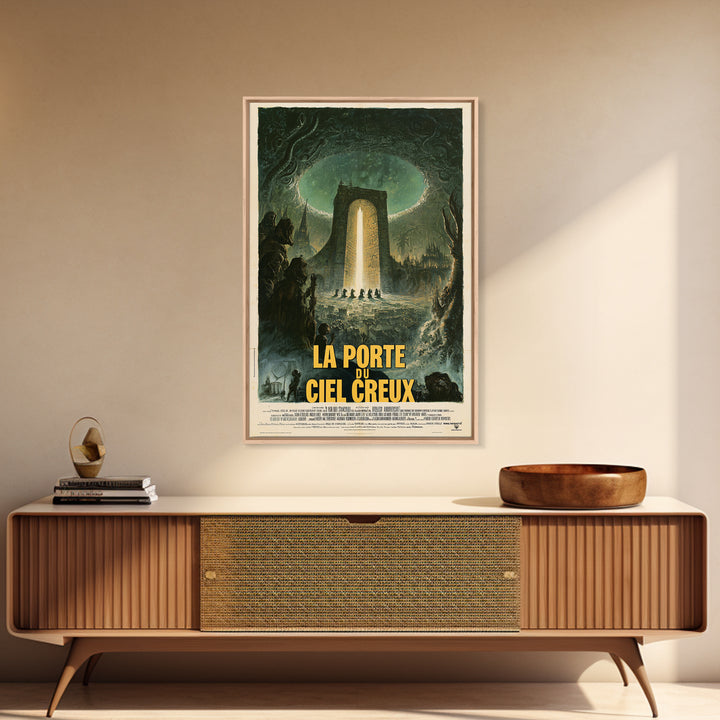The Gate Of The Hollow Sky, French Language Horror Movie Poster, 1960s Horror Art, Eldritch Cinema Wall Art, Framed Canvas Print