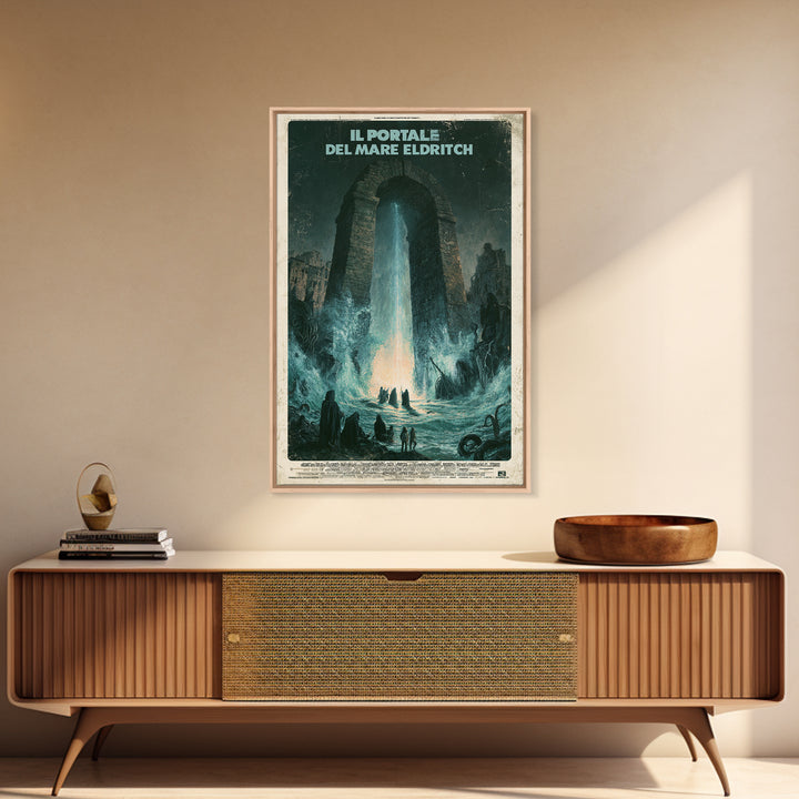The Gate Of The Eldritch Sea, Italian Language Horror Movie Poster, 1970s Horror Art, Eldritch Cinema Wall Art, Framed Canvas Print