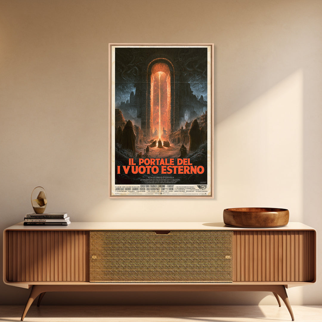 The Gate Of The Outer Void, Italian Language Horror Movie Poster, 1970s Horror Art, Eldritch Cinema Wall Art, Framed Canvas Print
