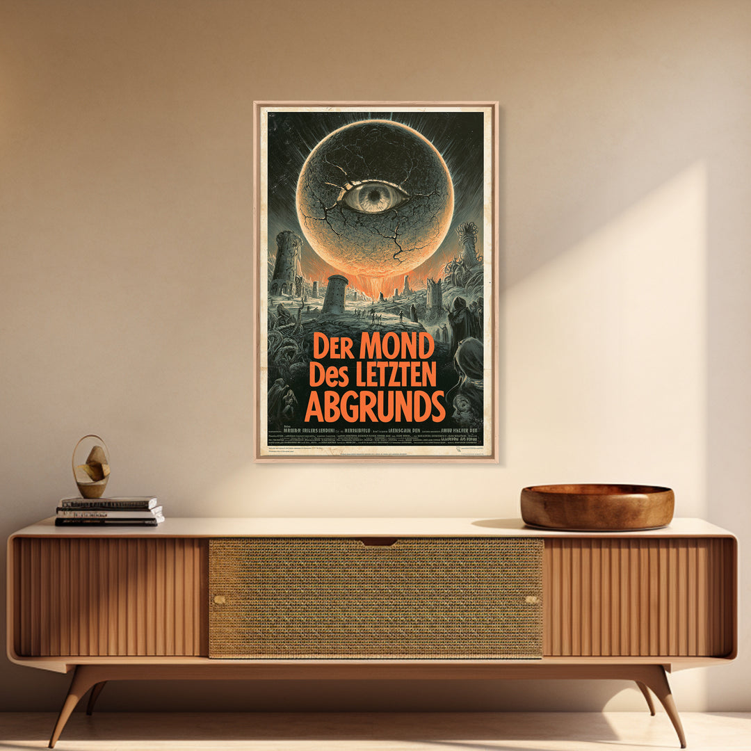 The Moon Of The Last Abyss, German Language Horror Movie Poster, 1960s Horror Art, Eldritch Cinema Wall Art, Framed Canvas Print
