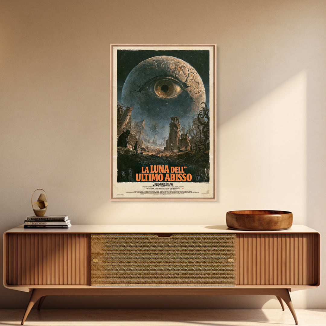 The Moon Of The Last Abyss, Italian Language Horror Movie Poster, 1970s Horror Art, Gothic Cinema Wall Art, Framed Canvas Print