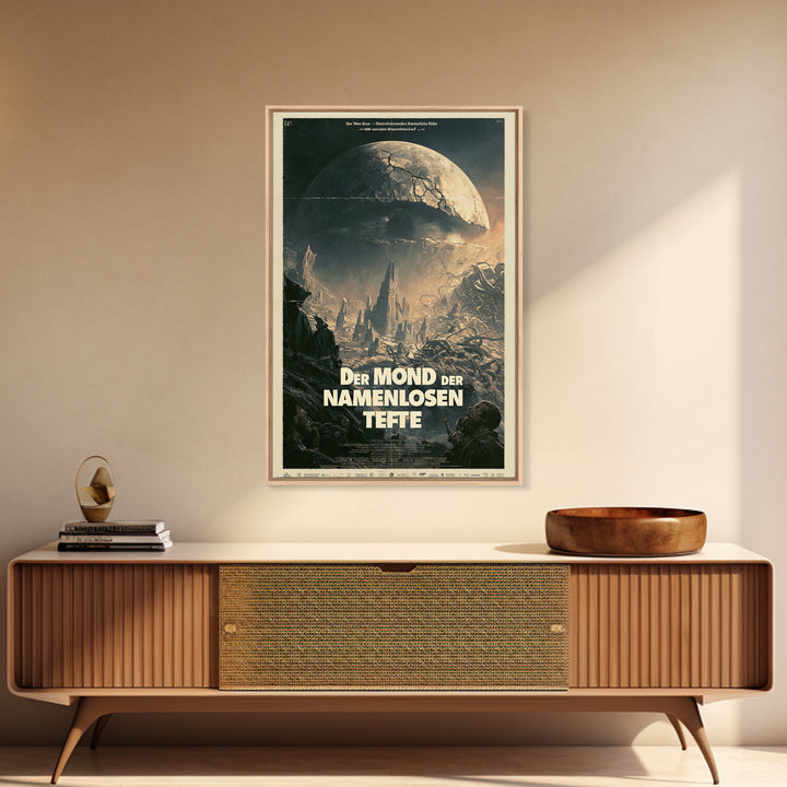 The Moon Of The Nameless Deep, German Language Horror Movie Poster, 1960s Horror Art, Classic Monster Poster, Canvas Print