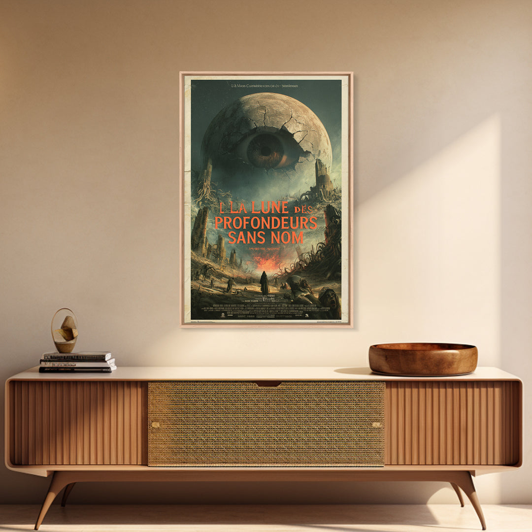 The Moon Of The Nameless Deep, French Language Horror Movie Poster, 1960s Horror Art, Classic Monster Poster, Canvas Print