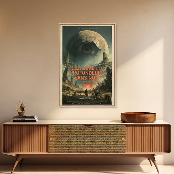The Moon Of The Nameless Deep, French Language Horror Movie Poster, 1960s Horror Art, Classic Monster Poster, Canvas Print
