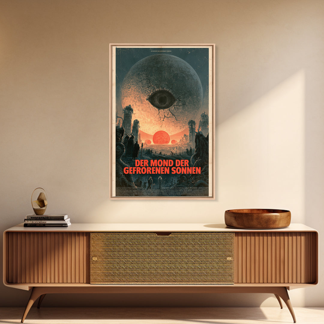 The Moon Of Frozen Suns, German Language Horror Movie Poster, 1960s Horror Art, Gothic Cinema Wall Art, Framed Canvas Print
