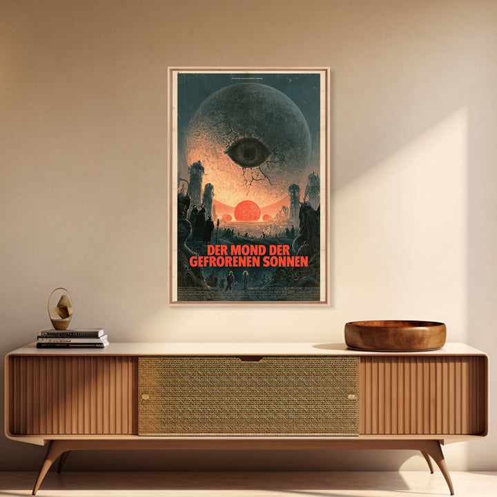 The Moon Of Frozen Suns, German Language Horror Movie Poster, 1960s Horror Art, Gothic Cinema Wall Art, Framed Canvas Print