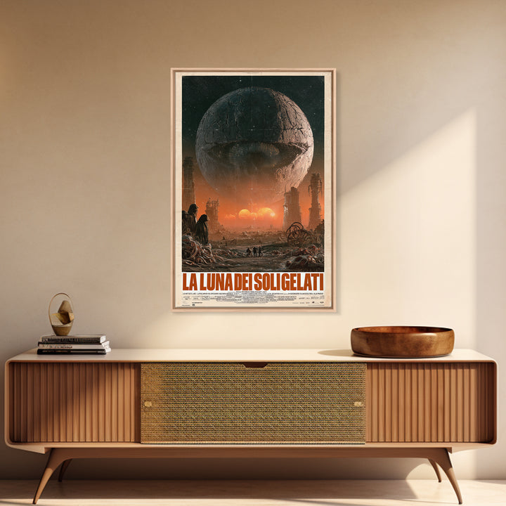 The Moon Of Frozen Suns, Italian Language Horror Movie Poster, 1970s Horror Art, Eldritch Cinema Wall Art, Framed Canvas Print