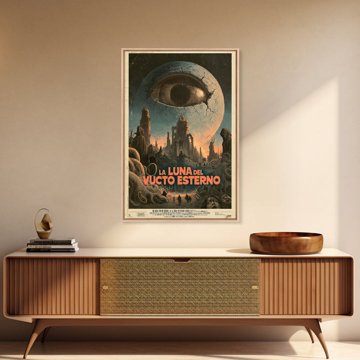 The Moon Of The Outer Void, Italian Language Horror Movie Poster, 1970s Horror Art, Gothic Cinema Wall Art, Framed Canvas Print
