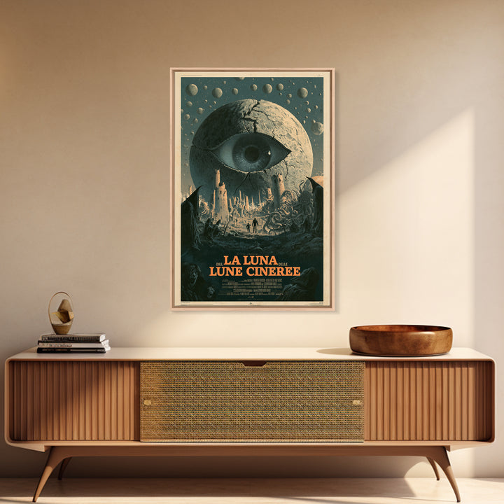 The Moon Of Ashen Moons, Italian Language Horror Movie Poster, 1970s Horror Art, Gothic Cinema Wall Art, Framed Canvas Print