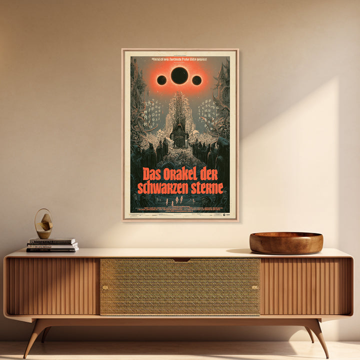 The Oracle Of Black Stars, German Language Horror Movie Poster, 1960s Horror Art, Gothic Cinema Wall Art, Framed Canvas Print