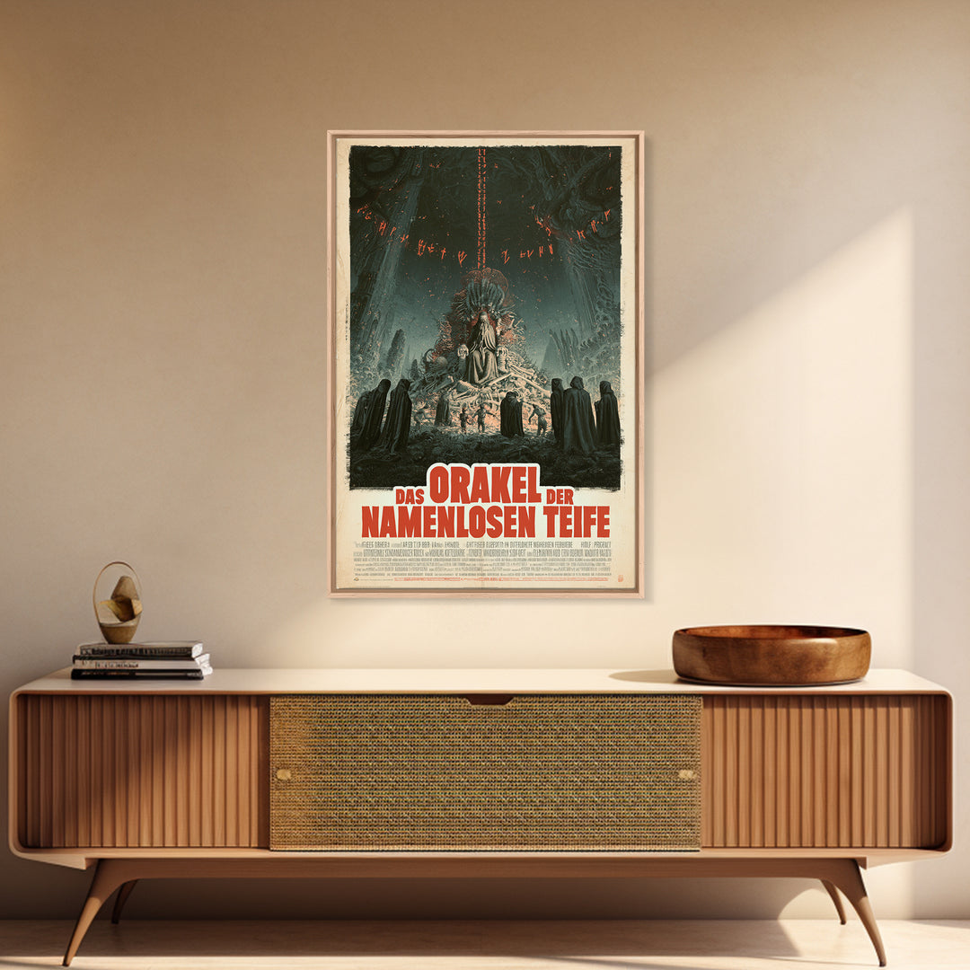 The Oracle Of The Nameless Deep, German Language Horror Movie Poster, 1960s Horror Art, Classic Monster Poster, Canvas Print