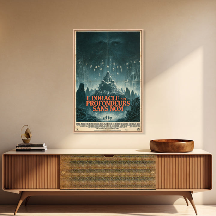 The Oracle Of The Nameless Deep, French Language Horror Movie Poster, 1960s Horror Art, Gothic Cinema Wall Art, Framed Canvas Print