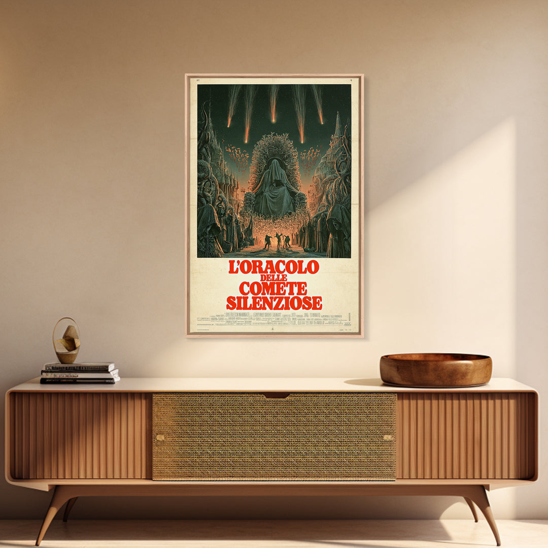 The Oracle Of Silent Comets, Italian Language Horror Movie Poster, 1970s Horror Art, Eldritch Cinema Wall Art, Framed Canvas Print