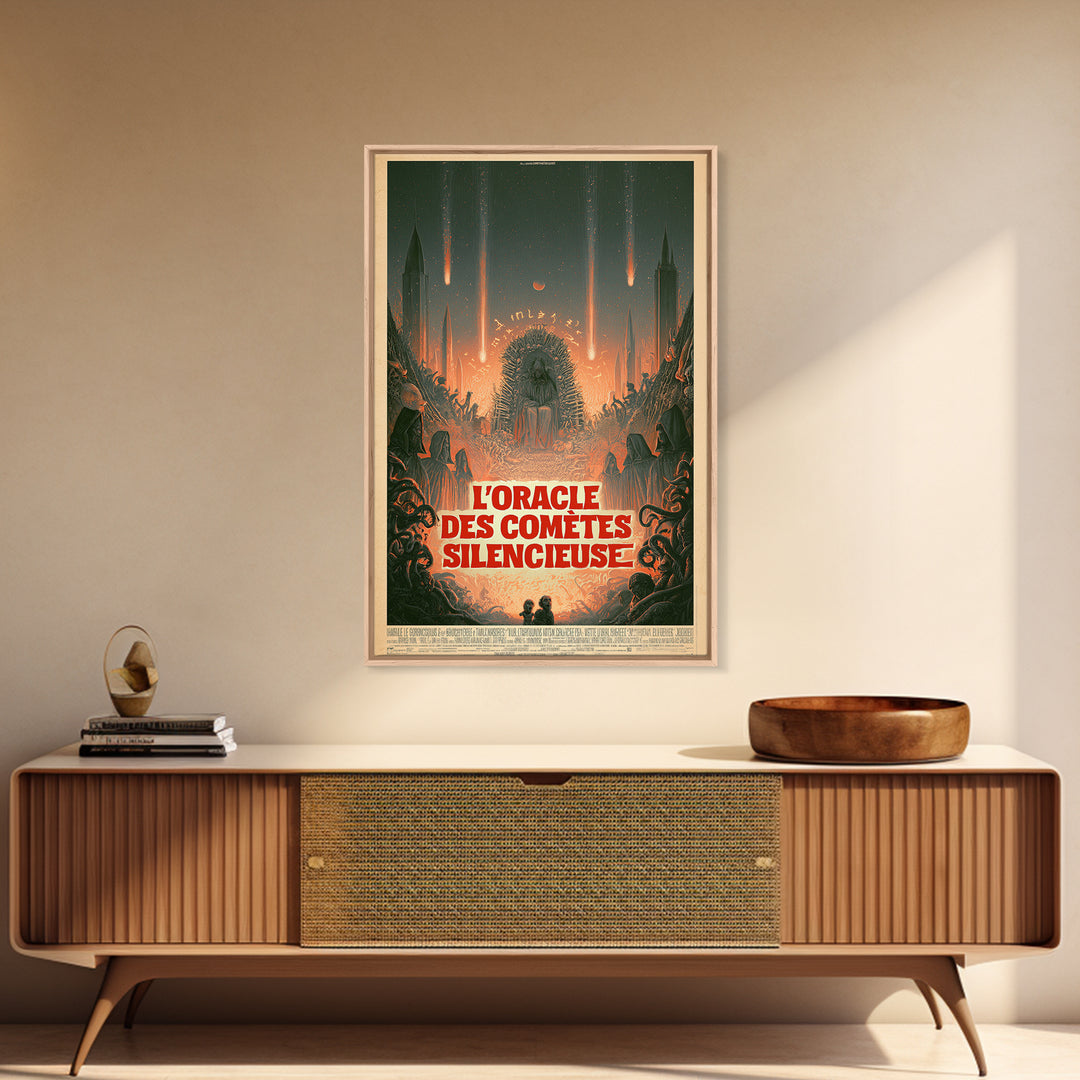 The Oracle Of Silent Comets, French Language Horror Movie Poster, 1960s Horror Art, Cult Horror Poster, Framed Canvas Print