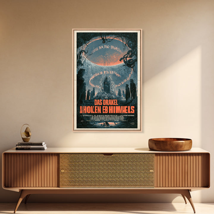 The Oracle Of The Hollow Sky, German Language Horror Movie Poster, 1960s Horror Art, Eldritch Cinema Wall Art, Framed Canvas Print