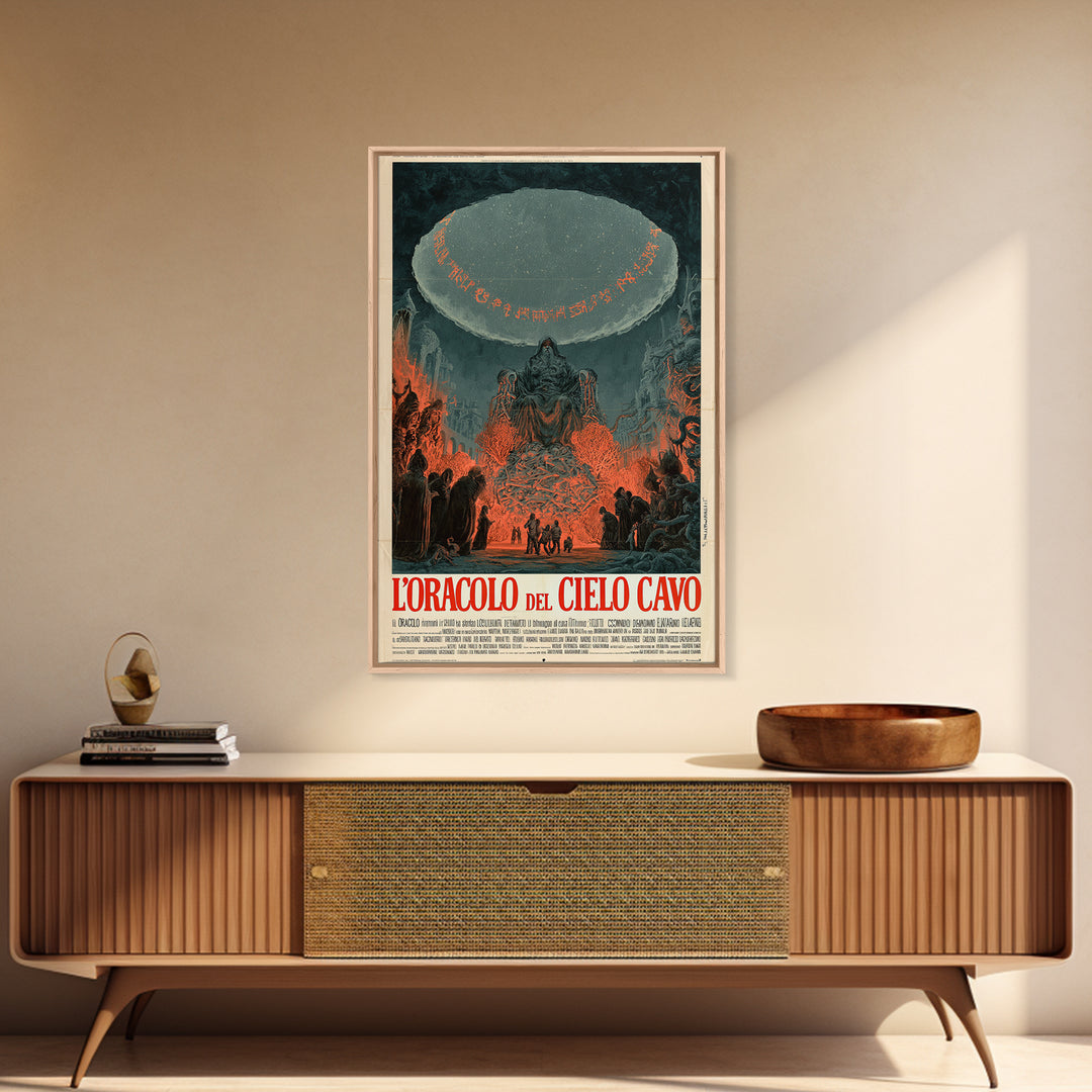 The Oracle Of The Hollow Sky, Italian Language Horror Movie Poster, 1970s Horror Art, Cult Horror Poster, Framed Canvas Print
