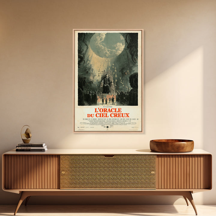 The Oracle Of The Hollow Sky, French Language Horror Movie Poster, 1960s Horror Art, Cult Horror Poster, Framed Canvas Print