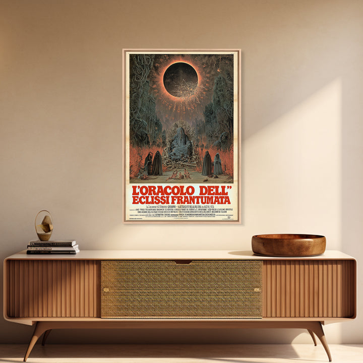 The Oracle Of The Shattered Eclipse, Italian Language Horror Movie Poster, 1970s Horror Art, Cult Horror Poster, Framed Canvas Print
