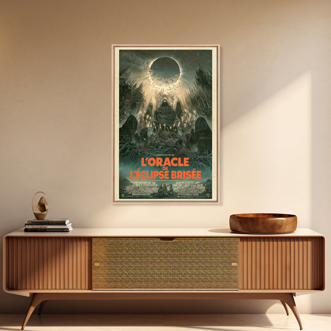The Oracle Of The Shattered Eclipse, French Language Horror Movie Poster, 1960s Horror Art, Gothic Cinema Wall Art, Framed Canvas Print