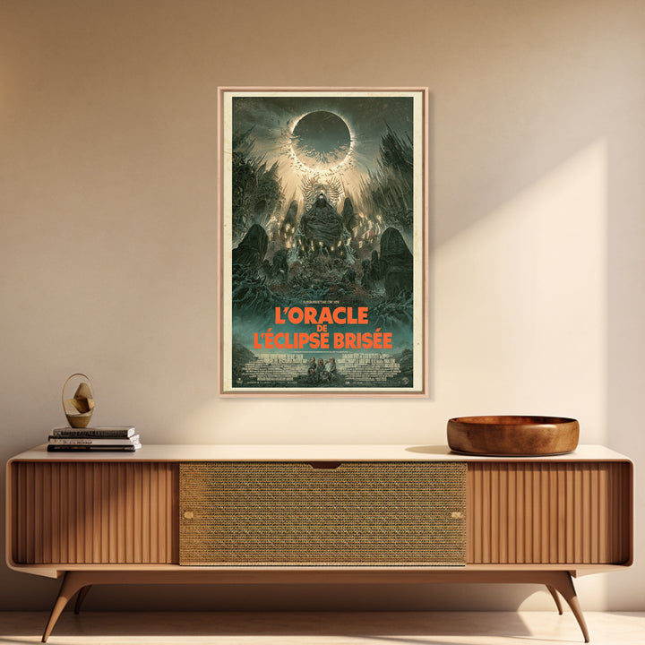 The Oracle Of The Shattered Eclipse, French Language Horror Movie Poster, 1960s Horror Art, Gothic Cinema Wall Art, Framed Canvas Print