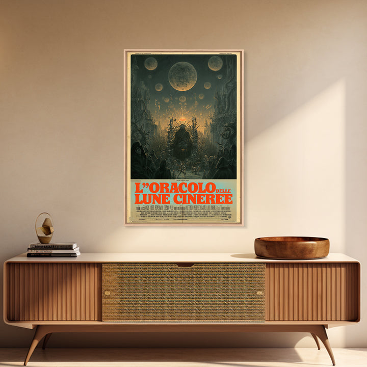 The Oracle Of Ashen Moons, Italian Language Horror Movie Poster, 1970s Horror Art, Gothic Cinema Wall Art, Framed Canvas Print
