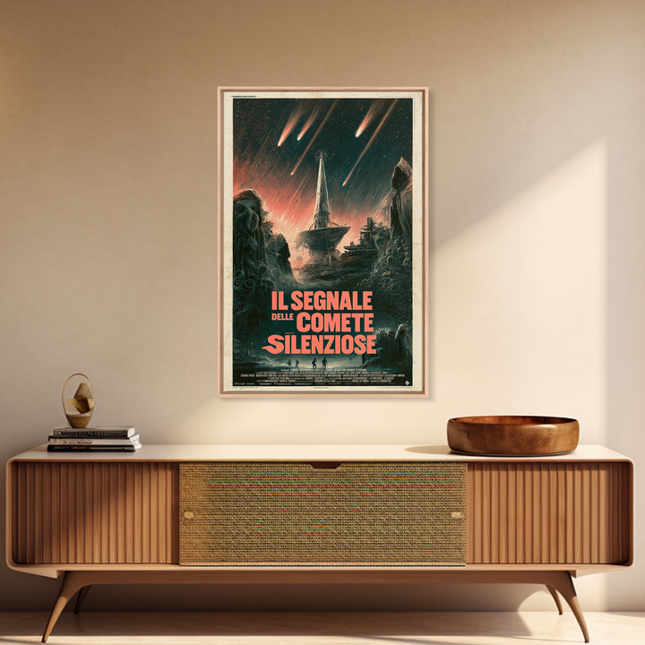 The Signal Of Silent Comets, Italian Language Horror Movie Poster, 1970s Horror Art, Cult Horror Poster, Framed Canvas Print
