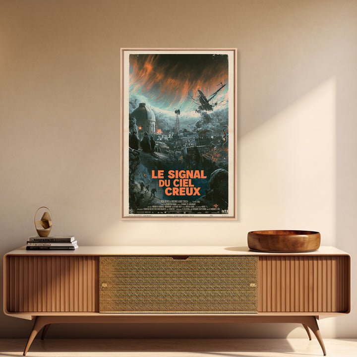 The Signal Of The Hollow Sky, French Language Horror Movie Poster, 1960s Horror Art, Lovecraftian Horror Poster, Framed Canvas Print
