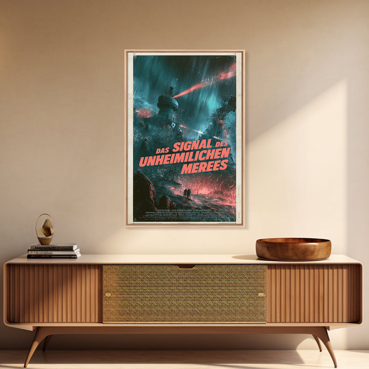 The Signal Of The Eldritch Sea, German Language Horror Movie Poster, 1960s Horror Art, Classic Monster Poster, Canvas Print