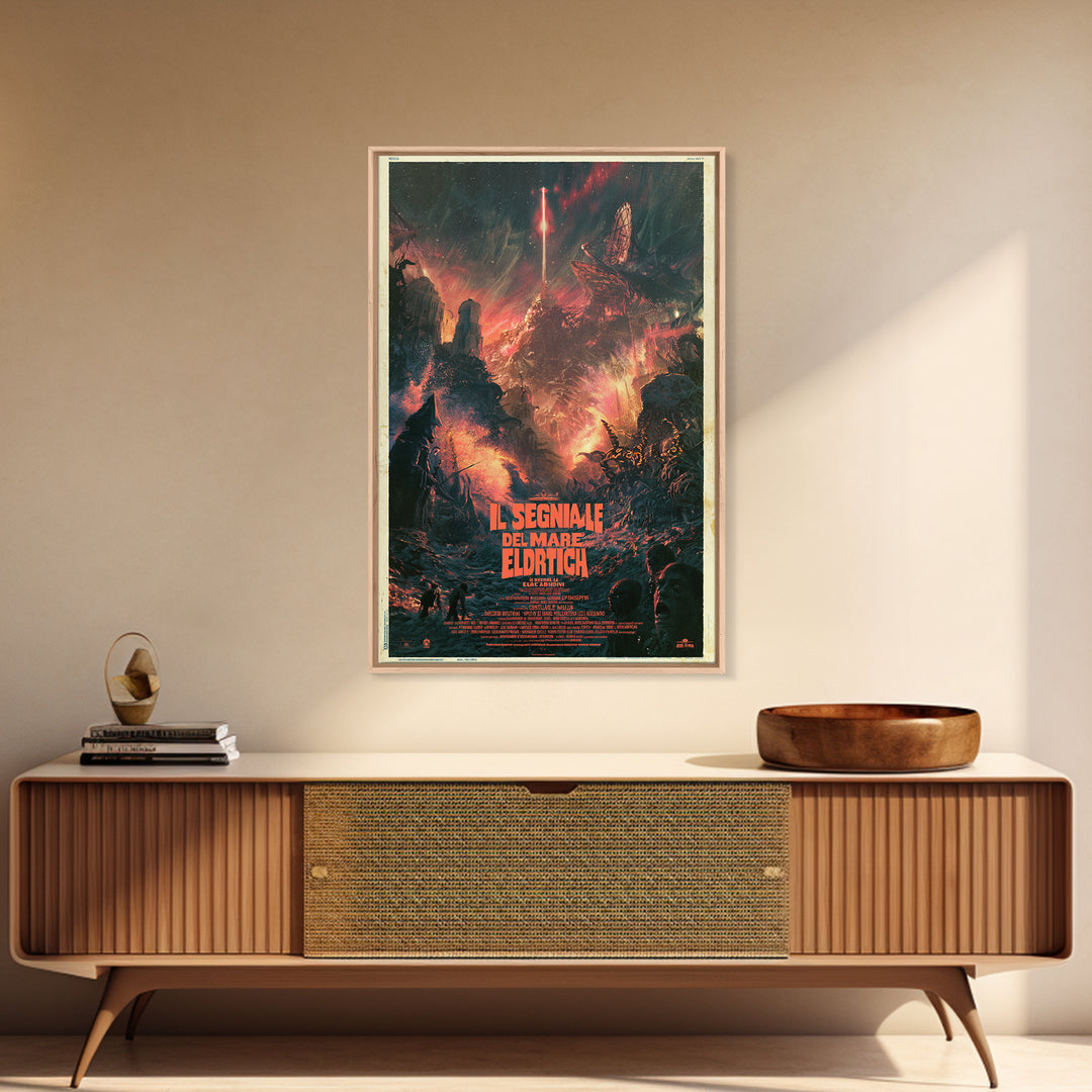 The Signal Of The Eldritch Sea, Italian Language Horror Movie Poster, 1970s Horror Art, Gothic Cinema Wall Art, Framed Canvas Print