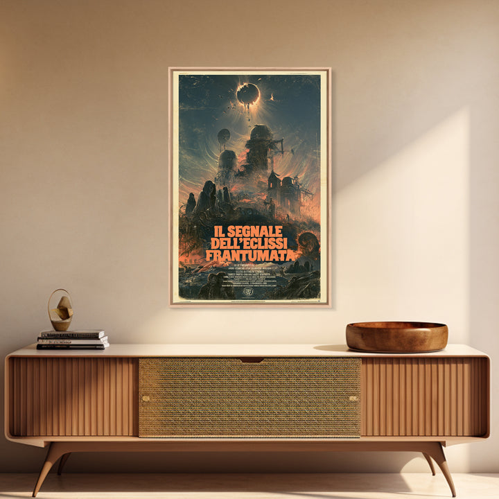 The Signal Of The Shattered Eclipse, Italian Language Horror Movie Poster, 1970s Horror Art, Gothic Cinema Wall Art, Framed Canvas Print