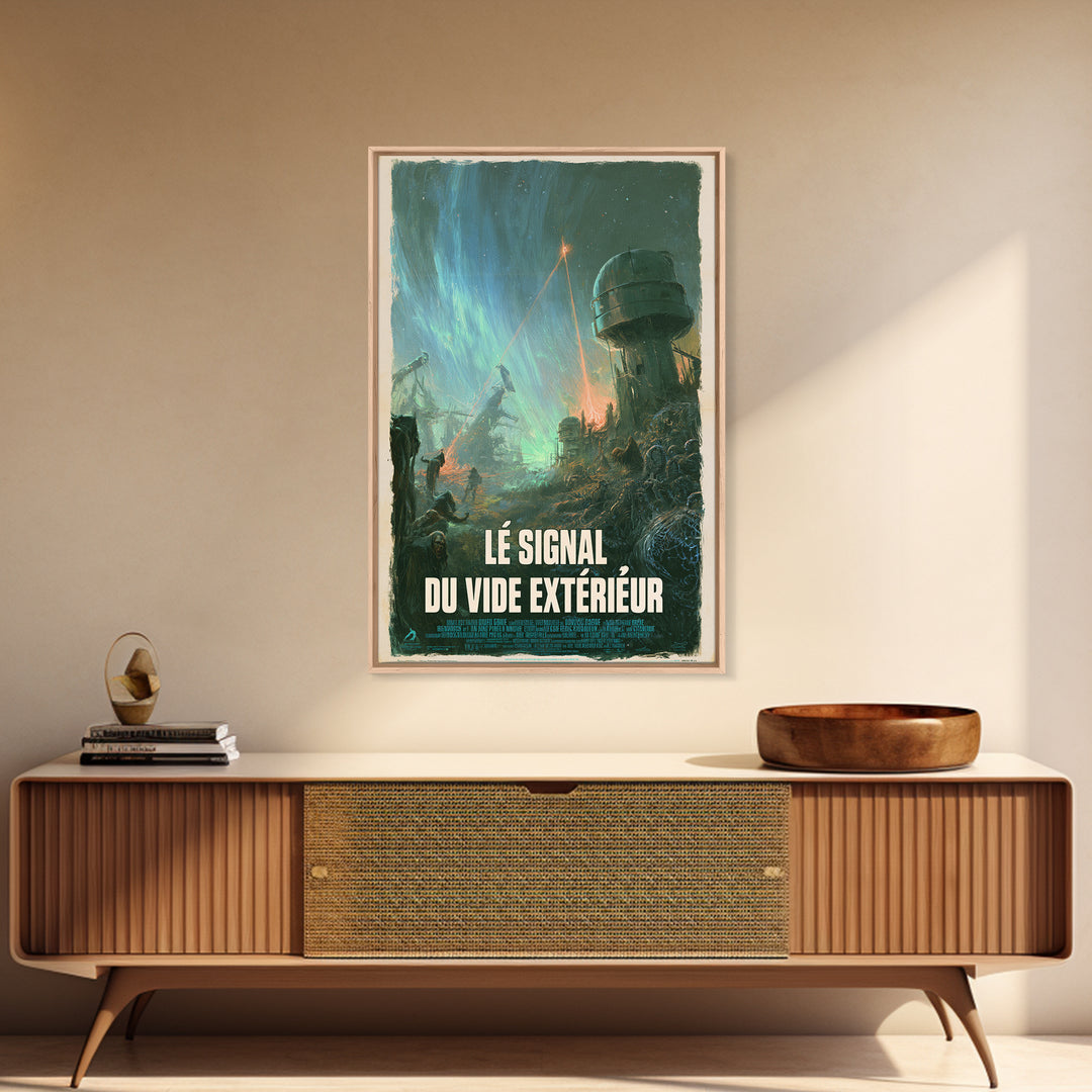 The Signal Of The Outer Void, French Language Horror Movie Poster, 1960s Horror Art, Gothic Cinema Wall Art, Framed Canvas Print