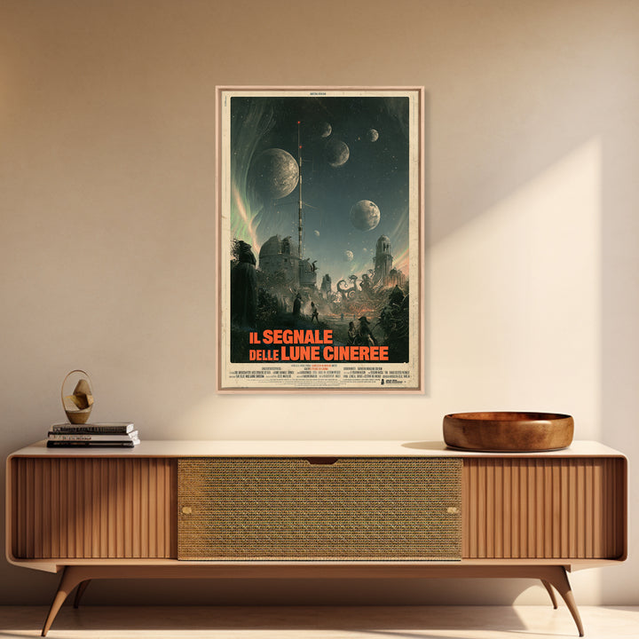 The Signal Of Ashen Moons, Italian Language Horror Movie Poster, 1970s Horror Art, Lovecraftian Horror Poster, Framed Canvas Print
