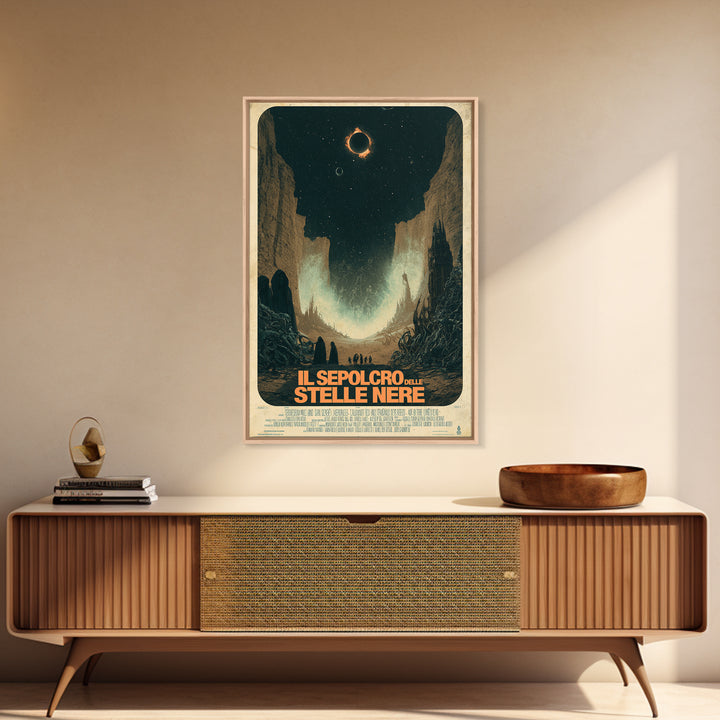 The Tomb Of Black Stars, Italian Language Horror Movie Poster, 1970s Horror Art, Eldritch Cinema Wall Art, Framed Canvas Print