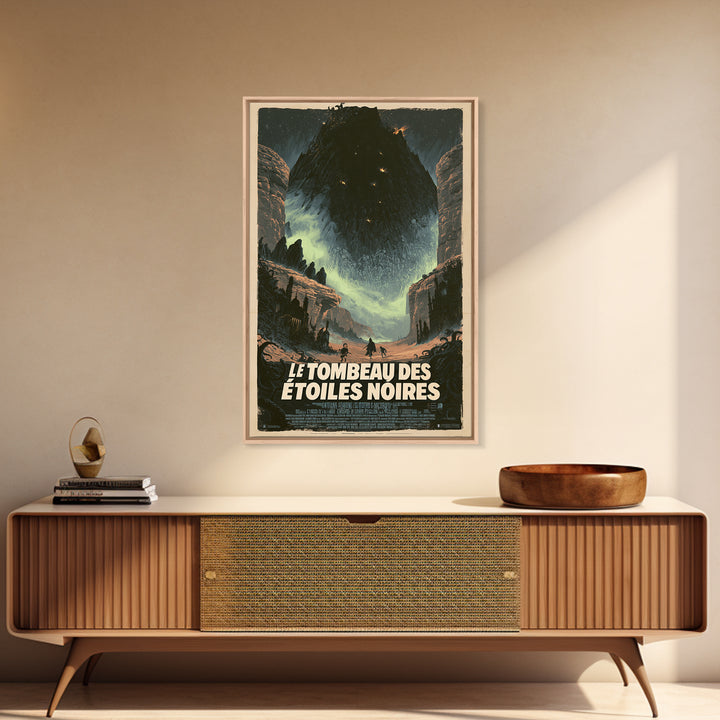 The Tomb Of Black Stars, French Language Horror Movie Poster, 1960s Horror Art, Gothic Cinema Wall Art, Framed Canvas Print