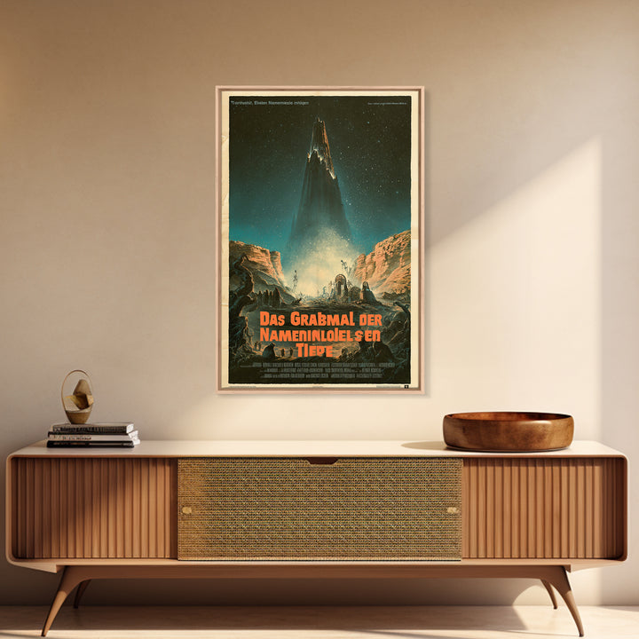 The Tomb Of The Nameless Deep, German Language Horror Movie Poster, 1960s Horror Art, Eldritch Cinema Wall Art, Framed Canvas Print
