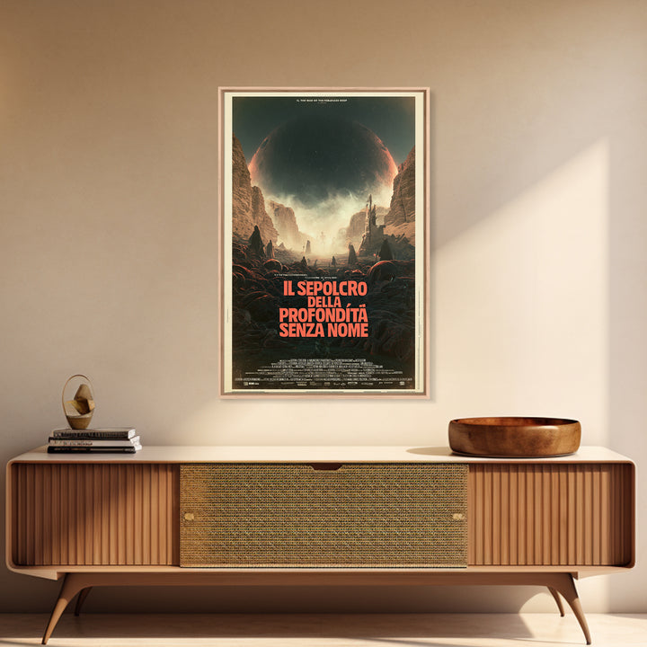 The Tomb Of The Nameless Deep, Italian Language Horror Movie Poster, 1970s Horror Art, Cult Horror Poster, Framed Canvas Print