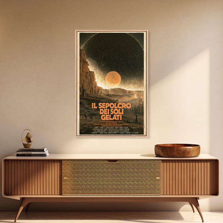 The Tomb Of Frozen Suns, Italian Language Horror Movie Poster, 1970s Horror Art, Gothic Cinema Wall Art, Framed Canvas Print