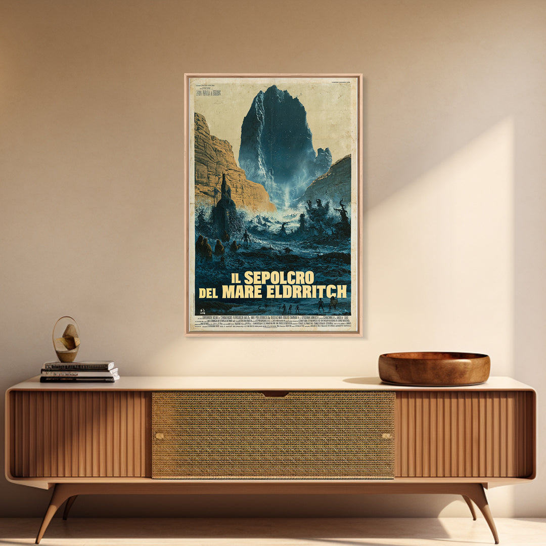 The Tomb Of The Eldritch Sea, Italian Language Horror Movie Poster, 1970s Horror Art, Eldritch Cinema Wall Art, Framed Canvas Print