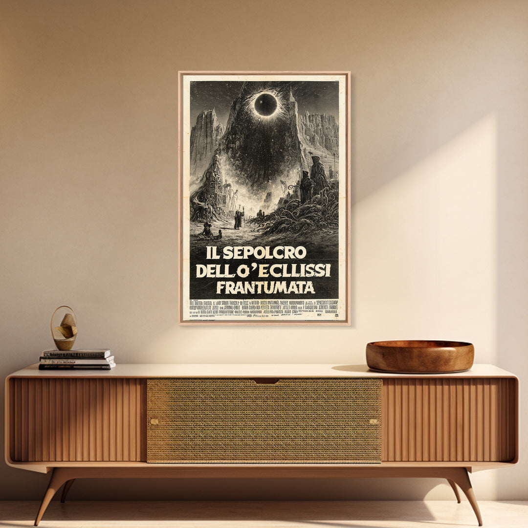 The Tomb Of The Shattered Eclipse, Italian Language Horror Movie Poster, 1970s Horror Art, Eldritch Cinema Wall Art, Framed Canvas Print