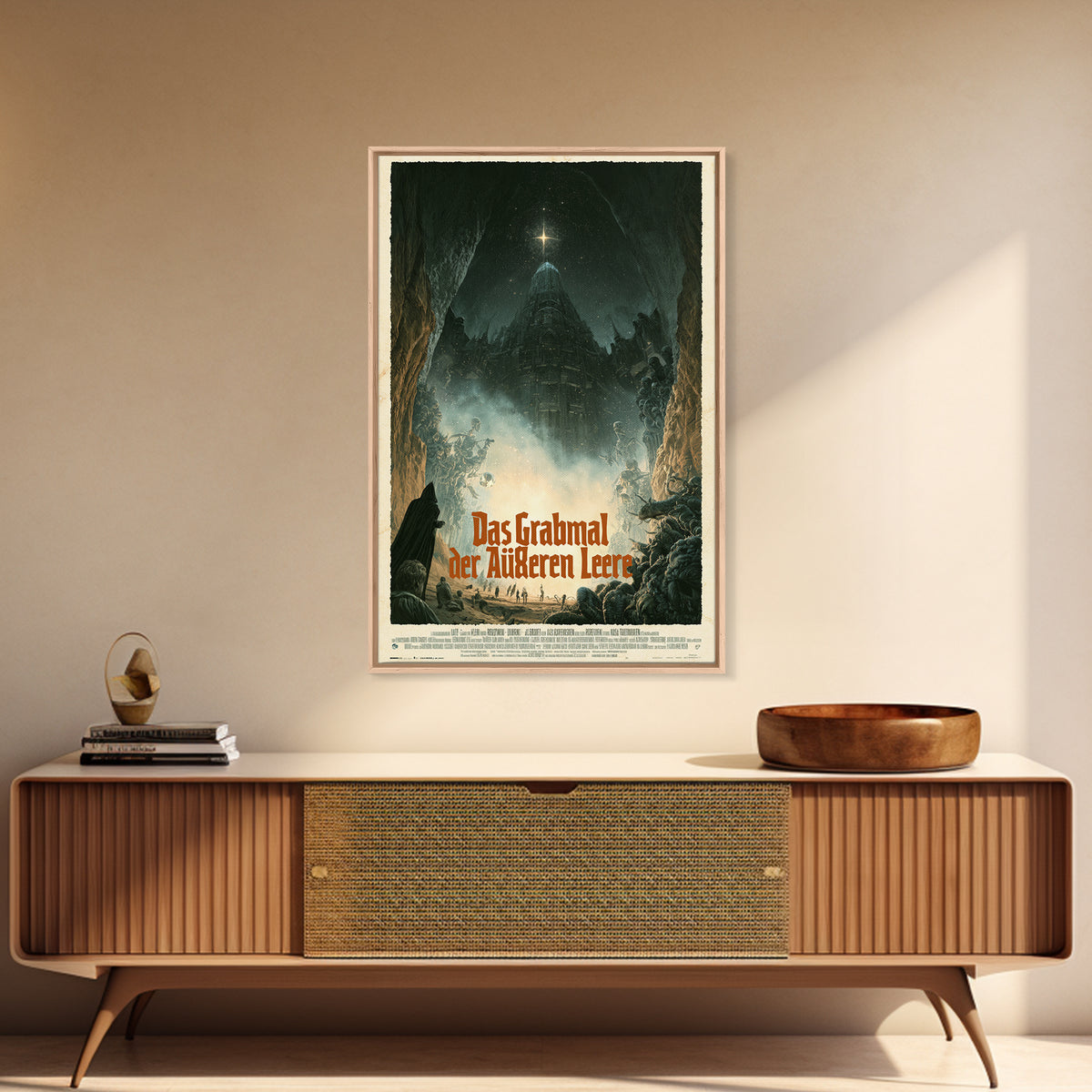 The Tomb Of The Outer Void, German Language Horror Movie Poster, 1960s Horror Art, Eldritch Cinema Wall Art, Framed Canvas Print